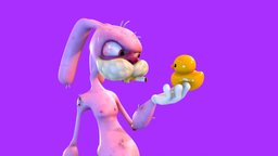 Hangover Bunny rabbit, bunny, cute, redneck, tattoo, duck, cartoonish, drug, lex, alcool, cartoon