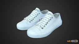 [Game-Ready] White sneakers shoe, topology, white, fashion, ar, shoes, sneakers, shoescan, low-poly, photogrammetry, 3d, lowpoly, scan, 3dscan, gameasset, gameready, shoes3d, noai