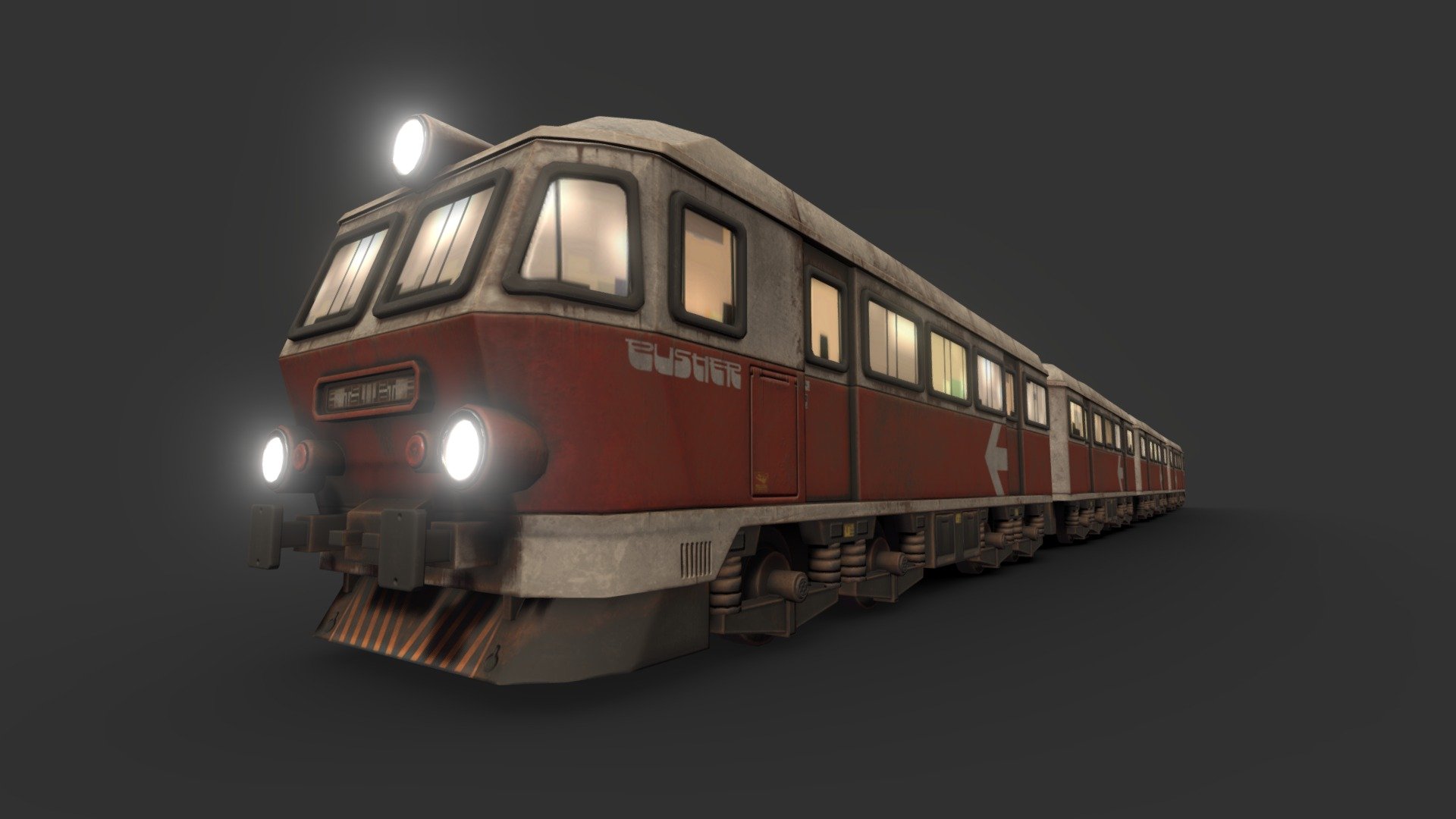 A model I made as a background prop for a UE4 scene, so it's kinda simple, its a fictional design based on some old eastern european and japanese trains.

Made in 3DSMax and Substance Painter - Old Subway Train - 3D model by Renafox (@kryik1023) 3d model