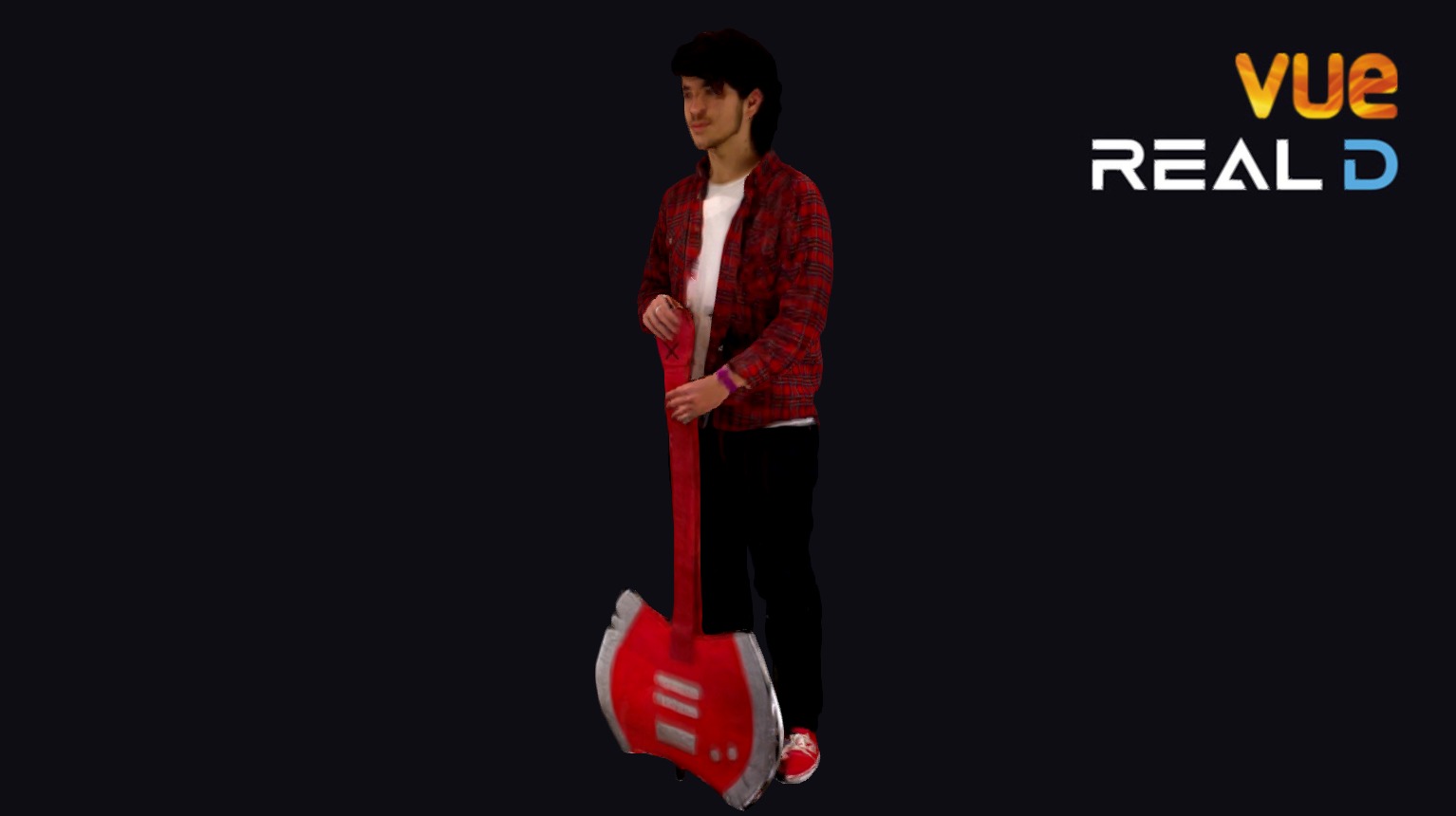 Red axe bass guitar - Marshall Lee - 3D model by RealD 3d model