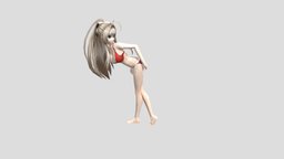 Anime Girl pose, young, dessous, woman, bikini, blonde, underwear, erotic, swimwear, seductive, girl, anime