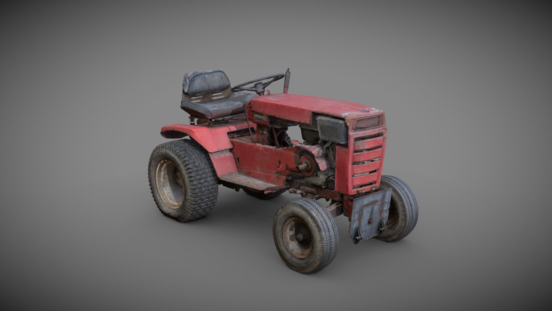 Photoscan of the red garden tractor &ldquo;Wheel Horse Charger 12
