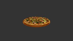 Mix Mushrooms Pepper Cheese Pizza ar, pizza, photogrammetry, photoshop