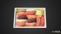 [Game-Ready] Sushi Lunch Box Photogrametry food, meal, 3dscanning, photogrametry, fbx, realistic, max, lunch, realism, sushi, ztl, 3d-model, 3dscaning, japanese-food, takeout, sushiset, togo, realsize, foody, realitycapture, 3dscan, decoration, 3dmodel, asian-food, lunch-plate, noai
