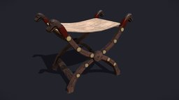 Viking_Stool_FBX stool, viking, medieval, furniture, chairs-furniture