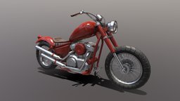 Low poly Bobber motorcycle