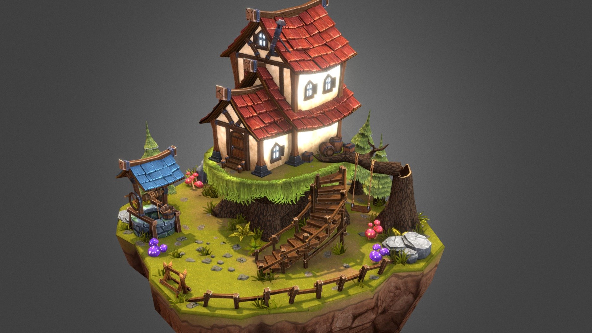 Delve into the world of Medieval Fantasy with this high quality asset pack. Now featured on the Unity #AssetStore! 

Make it a part of your world today. Grab the asset pack here: -link removed-#!/content/59436 - Tree Stump House - 3D model by mubashar 3d model