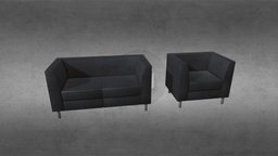 Sofa Set sofa, leather, set, furniture, storefurniturechallenge, game, lowpoly, interior