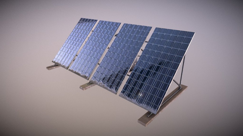 A cheap, dirty solar panel made in cinema 4D and textured in Photoshop 3d model