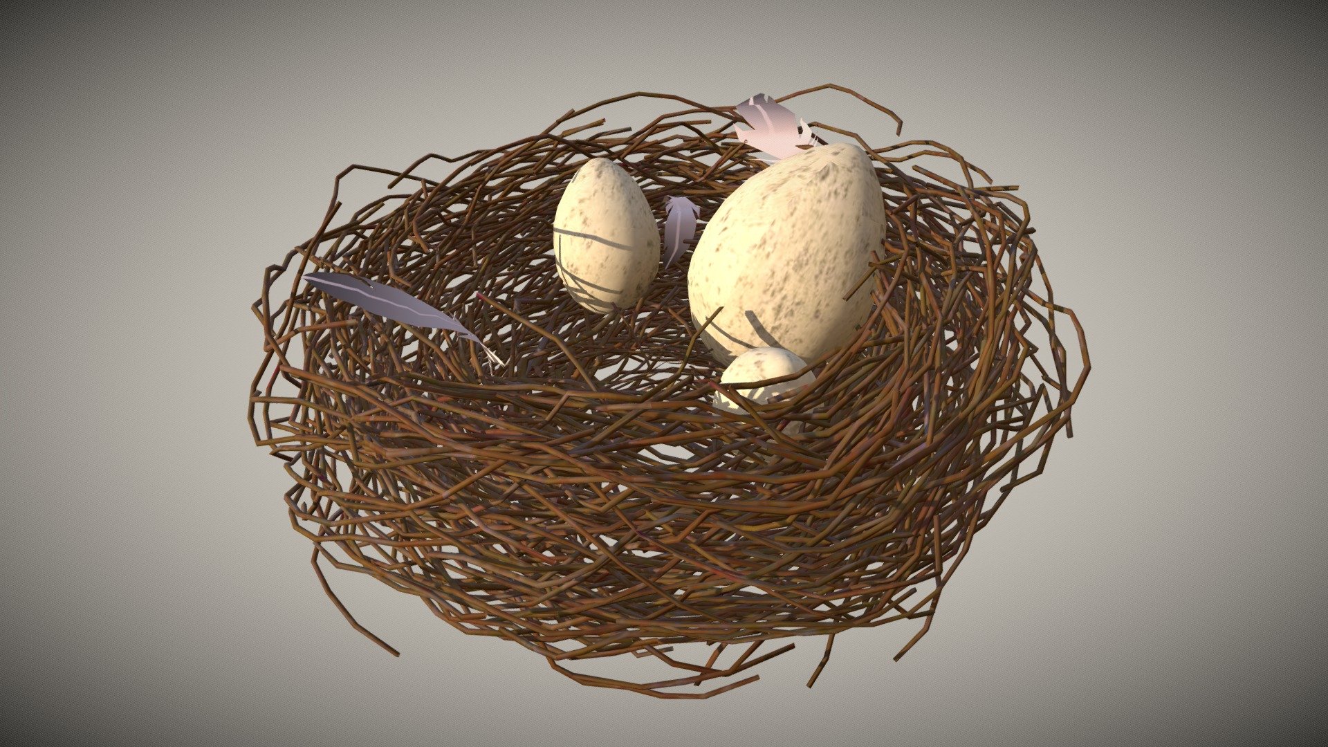 Bird Nest - 3D model by si moon (@4si_moon) 3d model