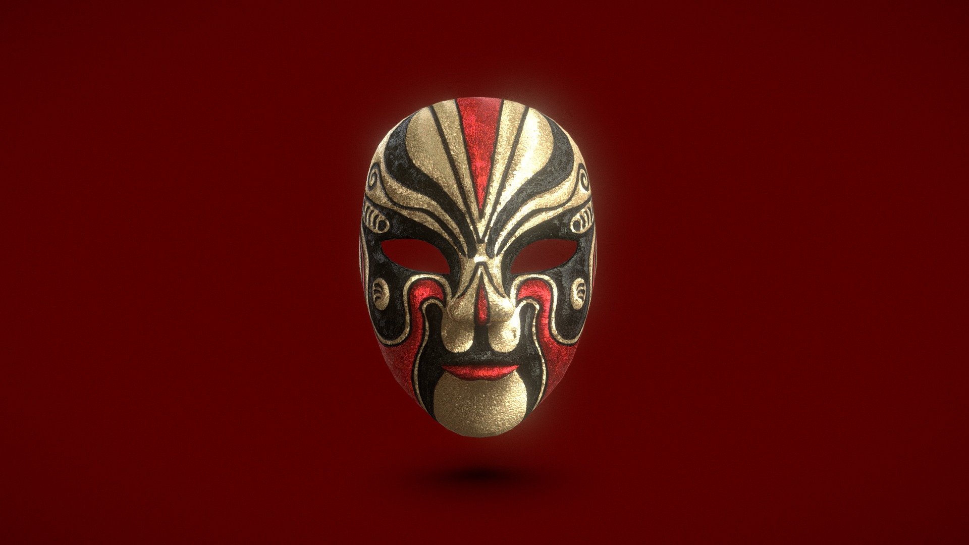 Vintage Chinese Opera Mask - Buy Royalty Free 3D model by Ti. (@Ti.Huang) 3d model