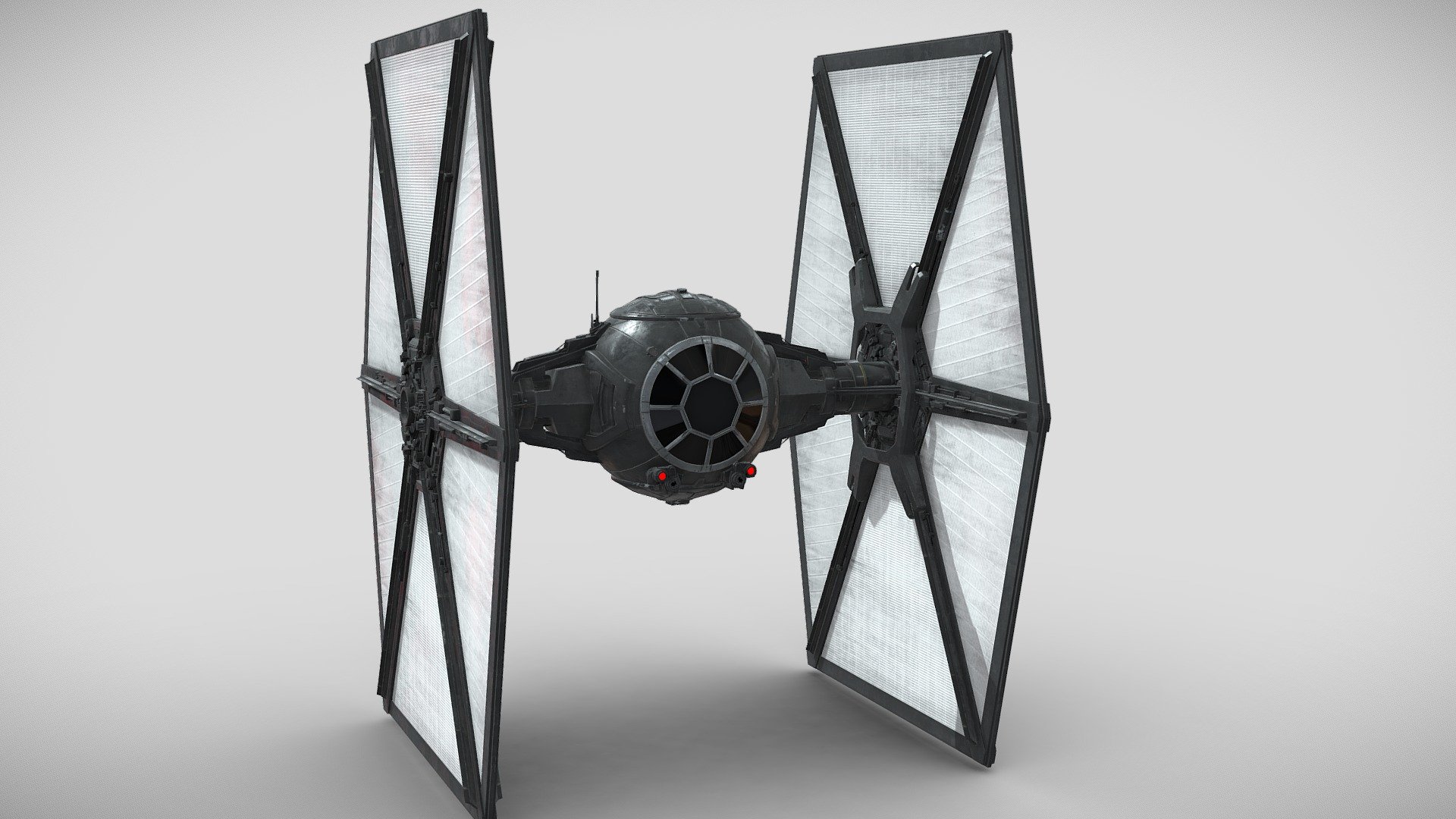Star Wars First Order Tie Fighter

 The TIE/fo space superiority fighter, commonly known as the First Order TIE fighter, was a starfighter used by the First Order. A product of Sienar-Jaemus Fleet Systems, the TIE/fo carried the appearance of its predecessor, the TIE/ln space superiority starfighter, though it featured internal advancements that provided it with greater defensive capabilities 3d model