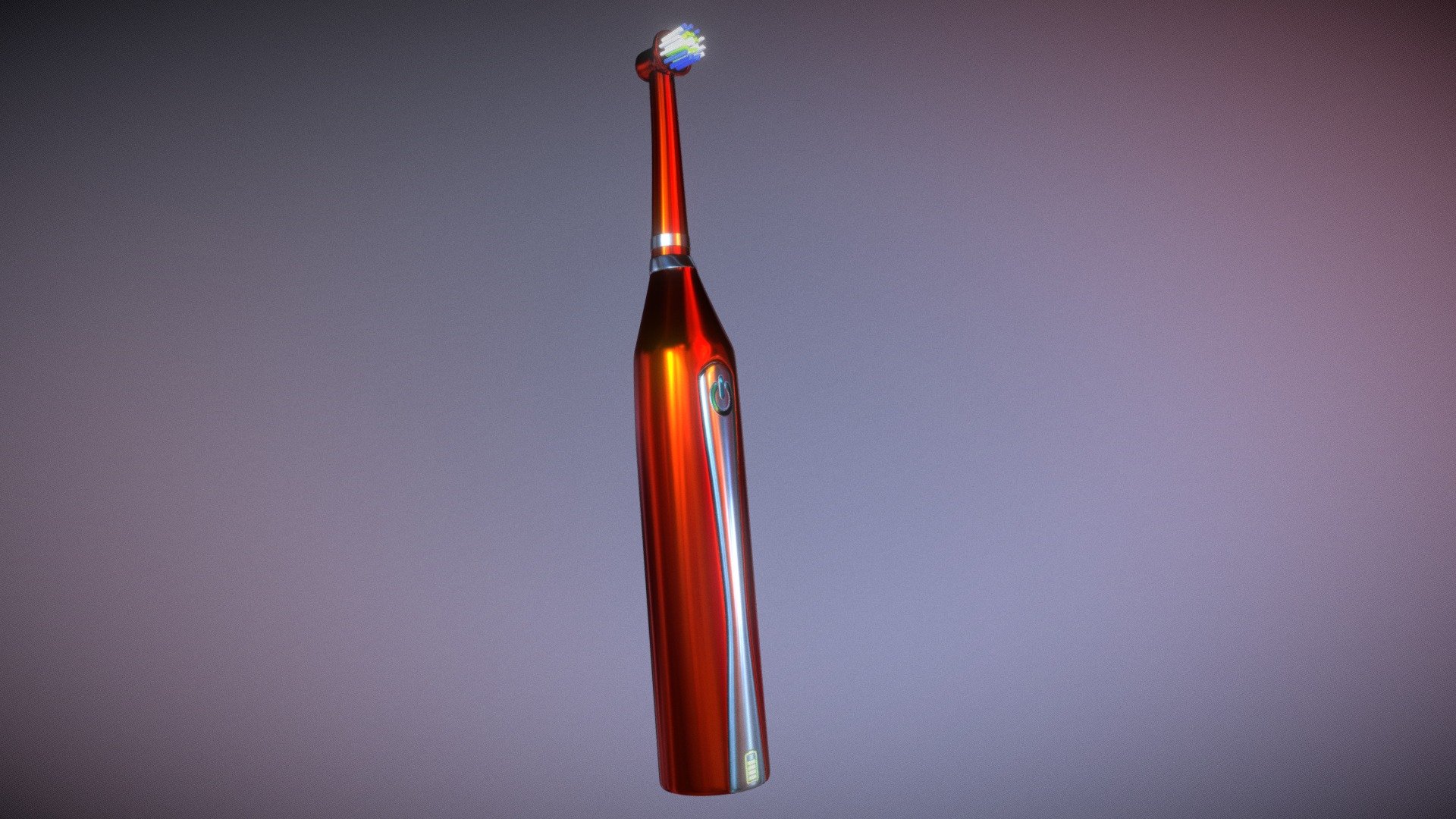 An futuristic red metallic electic toothbrush. Perfect for animations or scenes with dental work or as a game asset in a bathroom 3d model