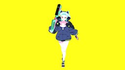 Cyberpunk Edgerunner- Rebecca fanart, pose, serie, cyberpunk, show, animegirl, rebecca, science-fiction, netflix, fanart3d, weapon, girl, 3d, blender, model, futuristic, gun, anime, edgerunners