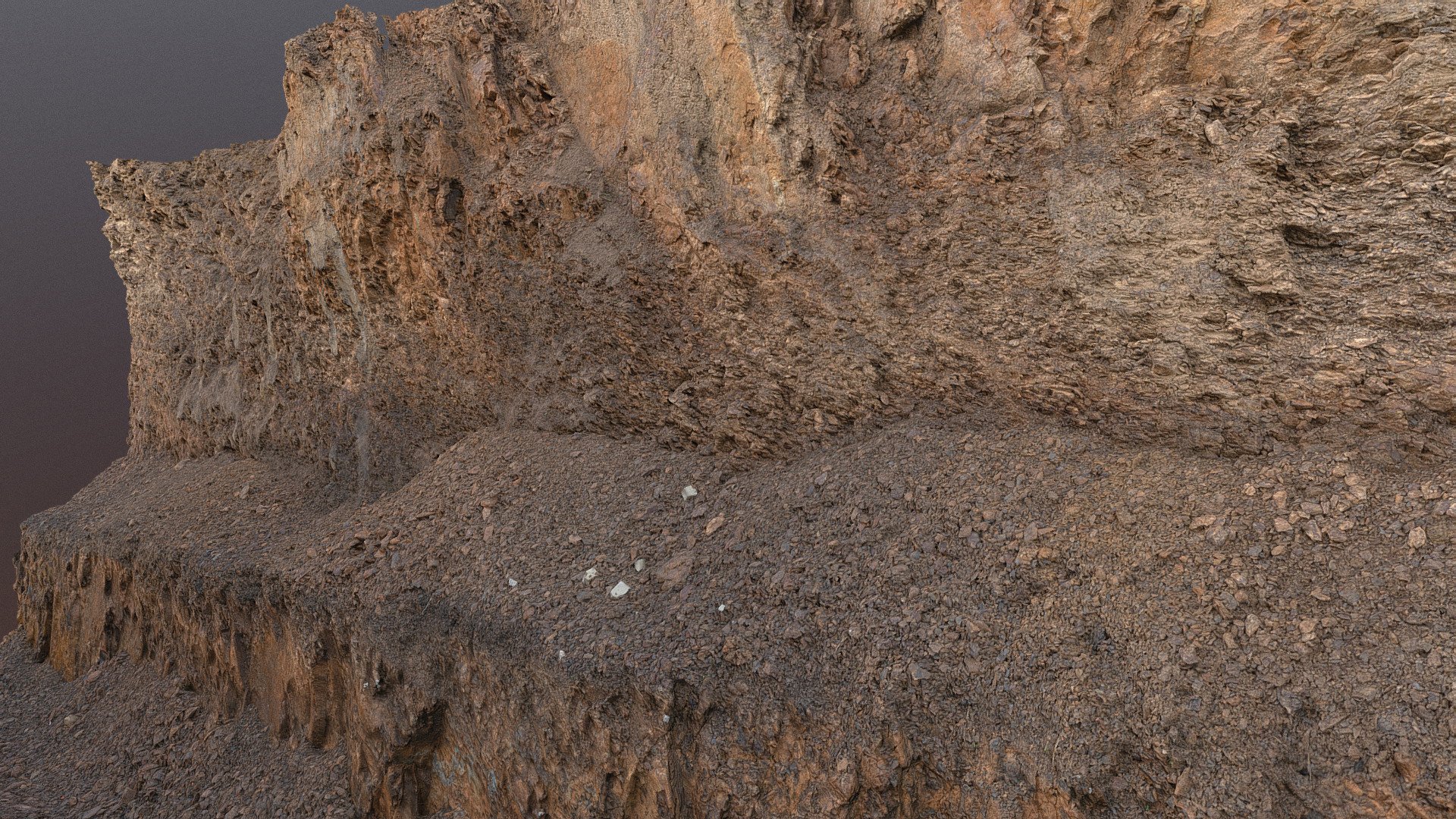 Construction dig site excavation building ground earth work, dug-out  trench ditch in rock cliff wall

photogrammetry scan (320x24mp), 3x16k textures + hd normals  (as additional .zip download) - Excavated cliff face - Buy Royalty Free 3D model by matousekfoto 3d model