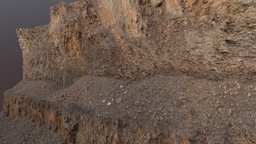 Excavated cliff face
