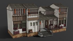 Chinese Street asian, chinese, house, home, building, street, modular
