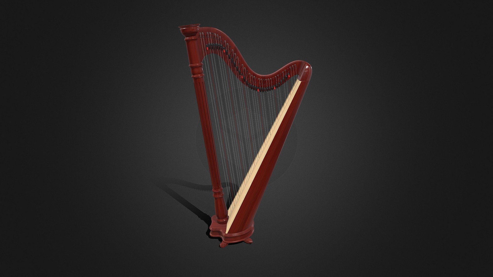 Harp - 3D model by Dmitrijus Polonskis (@3dmi_pol) 3d model