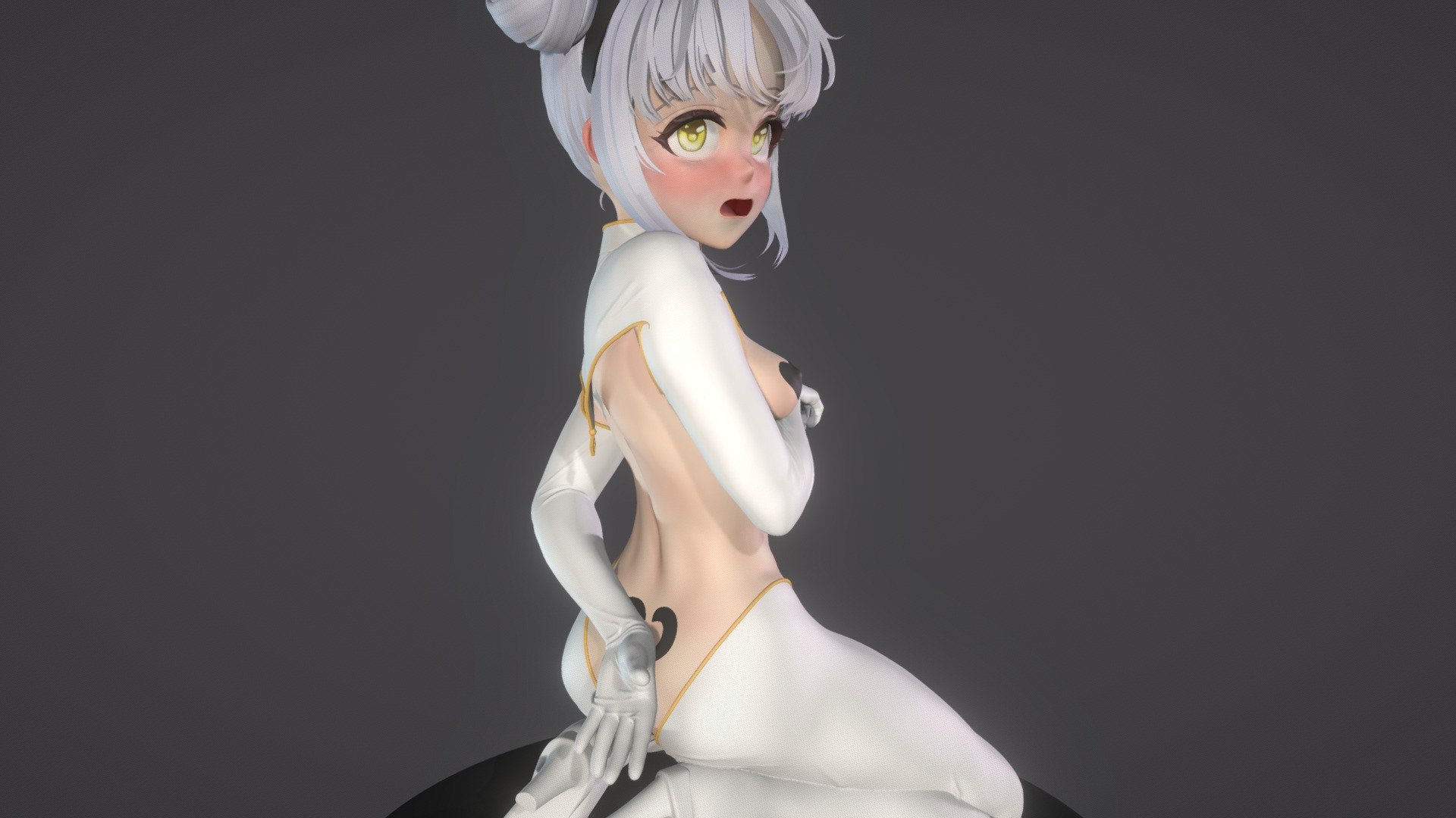 fanart of 英雄戦姫WW (Eiyu-Senki War Wonder)
 - Tai Gong Wang in reverse bunny suit 逆バニー太公望 - 3D model by kubitsuri (@7qbL) 3d model