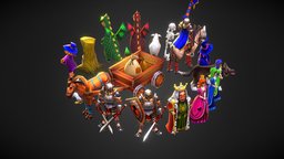 Low-poly Fantasy Pack pack, personage, character, cartoon, lowpoly, characters
