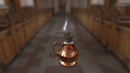 1800s Gas Lamp Model substance, maya, pbr