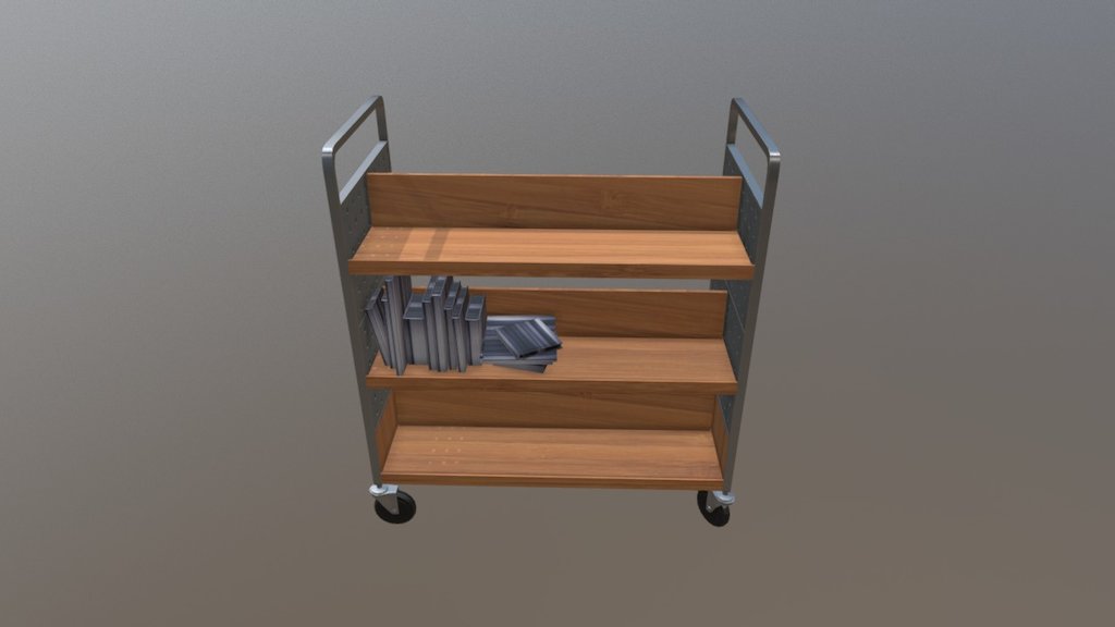 Library Cart Nanda - 3D model by nandavdeijk 3d model