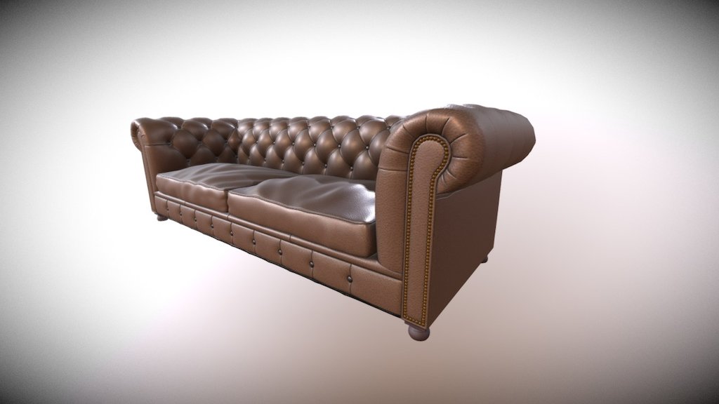 Chesterfiel sofa sold by Vintagenial Mexico 3d model