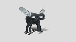 cartoon fly insect, flying, cute, character, cartoon, fly, animal, funny