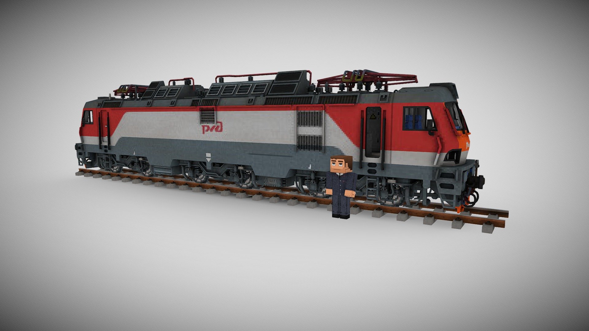 Модель электовоза ЭП20 смоделирована для игры Minecraft с модом Immersive Railroading - Электровоз ЭП20 для игры Minecraft - 3D model by ipv2007 (@pavelipv2) 3d model
