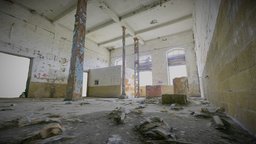 High hall in an abandoned factory
