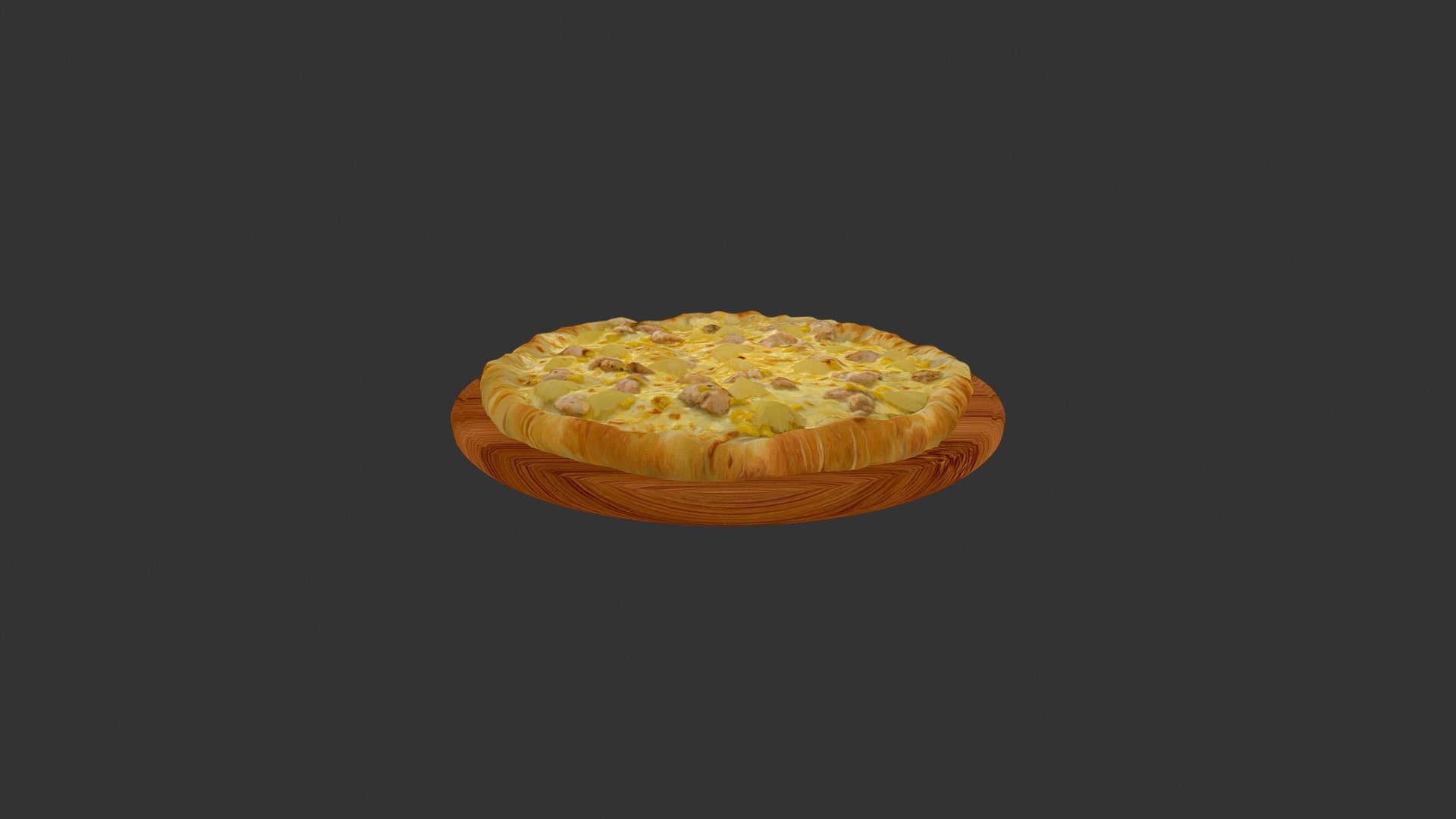 Піца Гавана (Pineapple_corn_pizza) - 3D model by alex.alexandrov.a 3d model