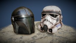 Star Wars helmets b3d, stormtrooper, desert, blender-3d, mandalorian, substance, helmet, substance-painter, starwars