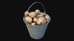 Bucket Of Potatoes potatoes, photoscan, photogrammetry, 3d, scan