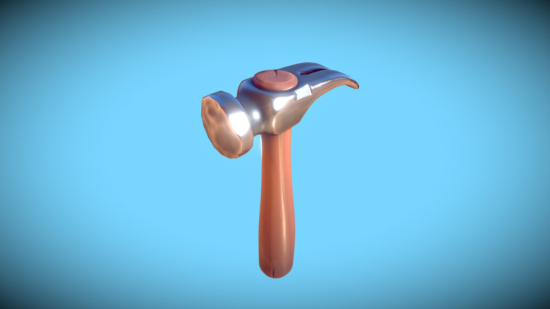 For this project, I wanted to see if I could fully model (with some sculpting) and texture a simple stylized prop in a short time period. Most of the work was done in one evening, with a few fixes and final touches happening over a couple other nights.
This hammer was modeled in Blender, sculpted in Zbrush, and textured in Substance Painter.

View the project on ArtStation here:
https://www.artstation.com/artwork/wJ365X - Stylized Hammer - 3D model by David Belnap (@davidbelnap) 3d model