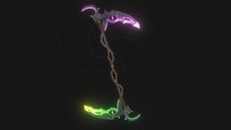 Crystal Snake Scythe | Weapon Craft scythe, daehowest, weaponcraft, handpainted, magic, gameart2023