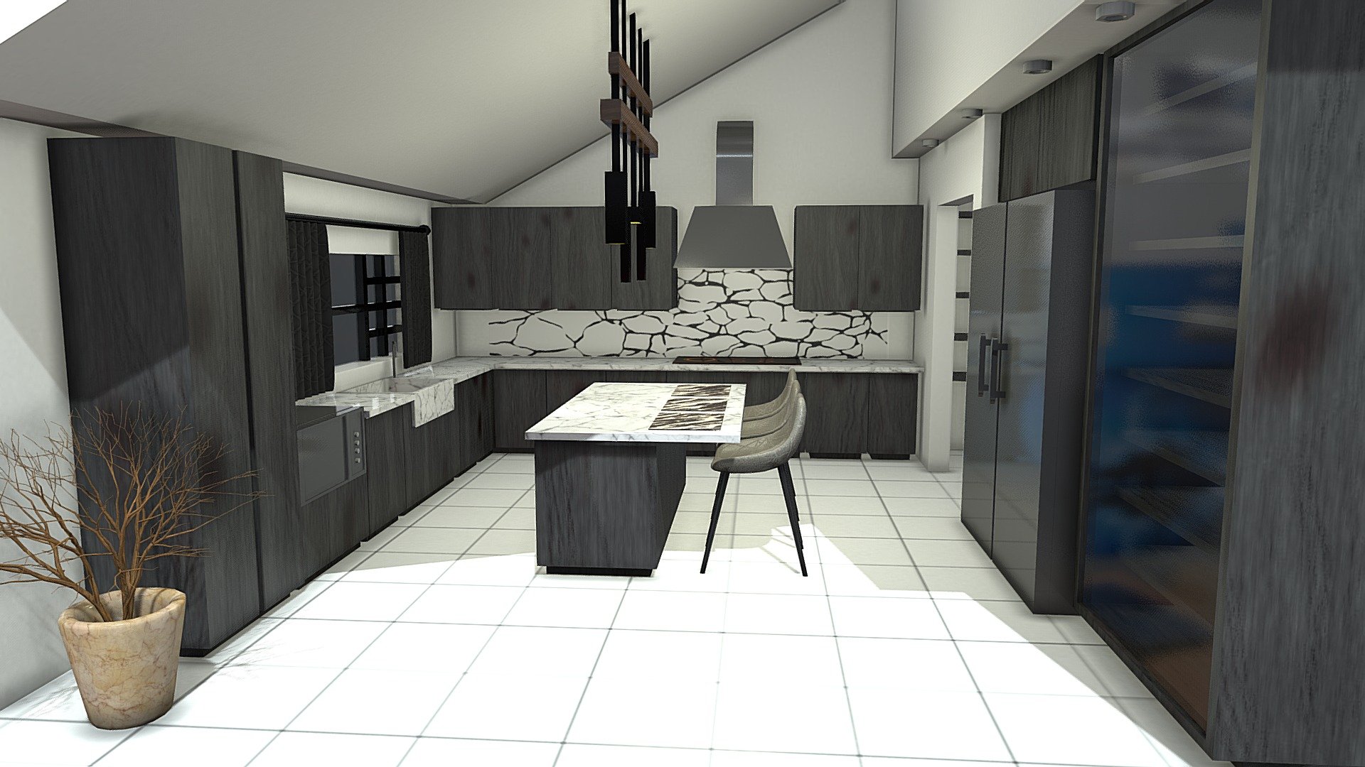 -Modelling in Blender
-Painting in Substance Painter - Kitchen Interior Design - 3D model by gozdemrl 3d model