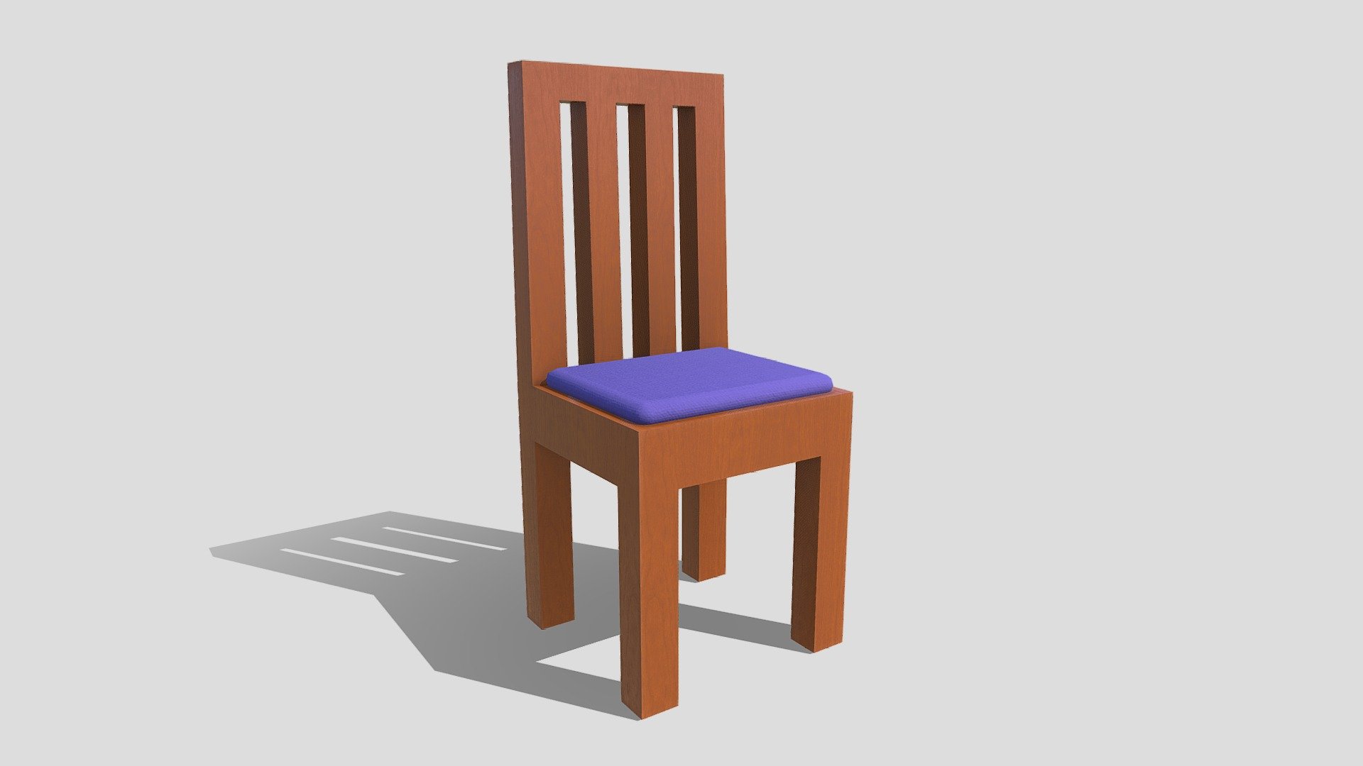 A wooden Toon-style chair for a comic or low-poly setting.

Includes the model and textures 3d model