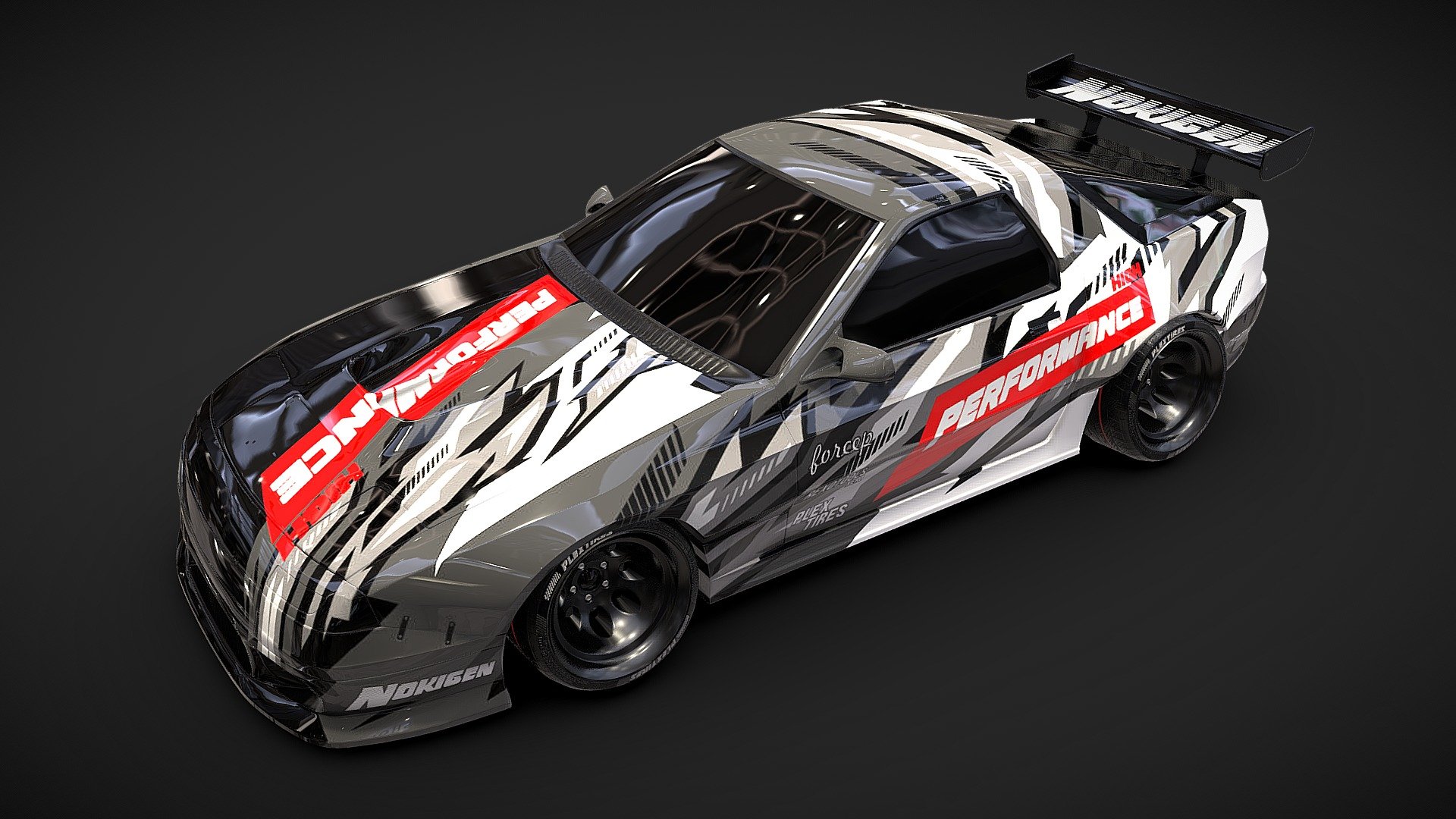 Mazda savanna rx7 game ready 3D model. For race games and render scenes 3d model