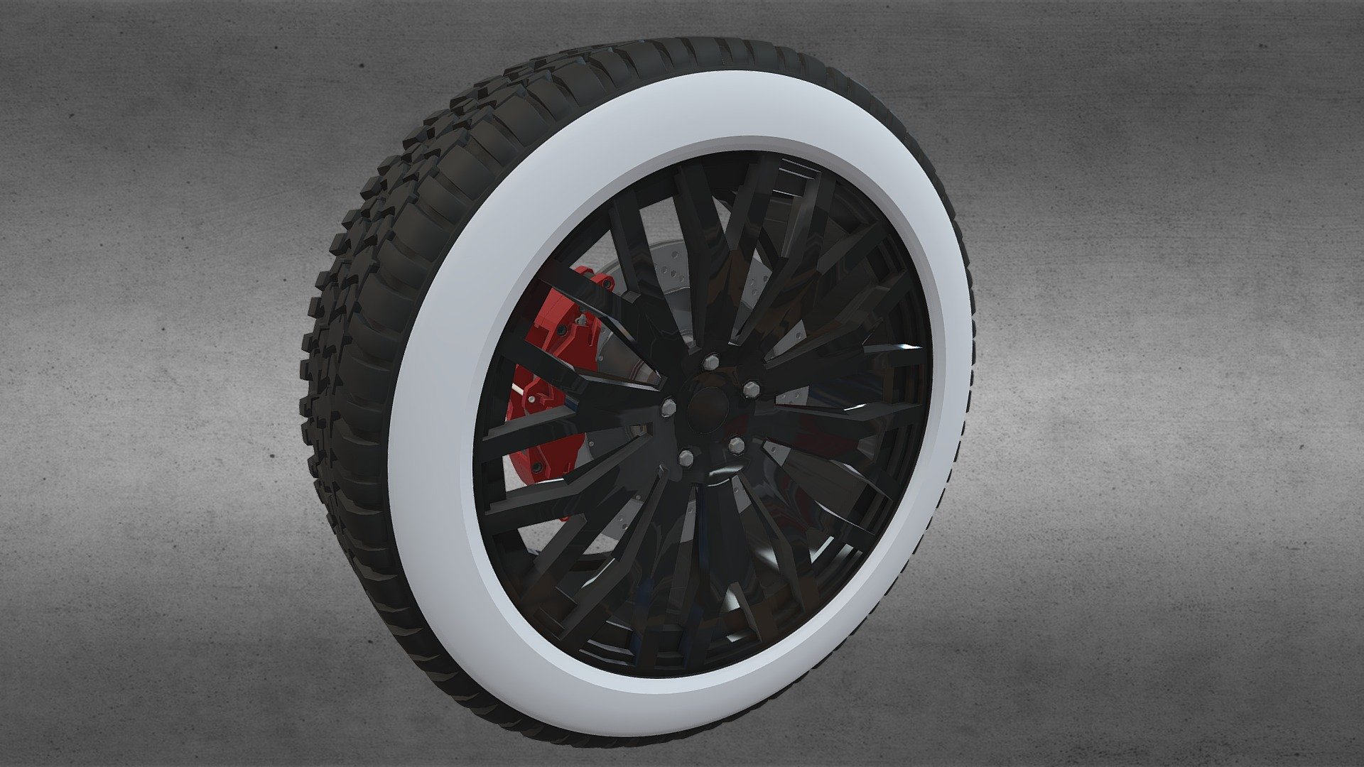 All Season Muscle Tyre With Alloy Wheel, Brake Rotor &amp; Brake&hellip; - All Season Tyre With full Set - Buy Royalty Free 3D model by Sandeep Agarwal (@Sandeep7487) 3d model