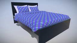 malm bed IKEA Low-poly 3D model substancepainter, substance