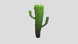 LOW POLY cactus, lowpoly, 3dmodel