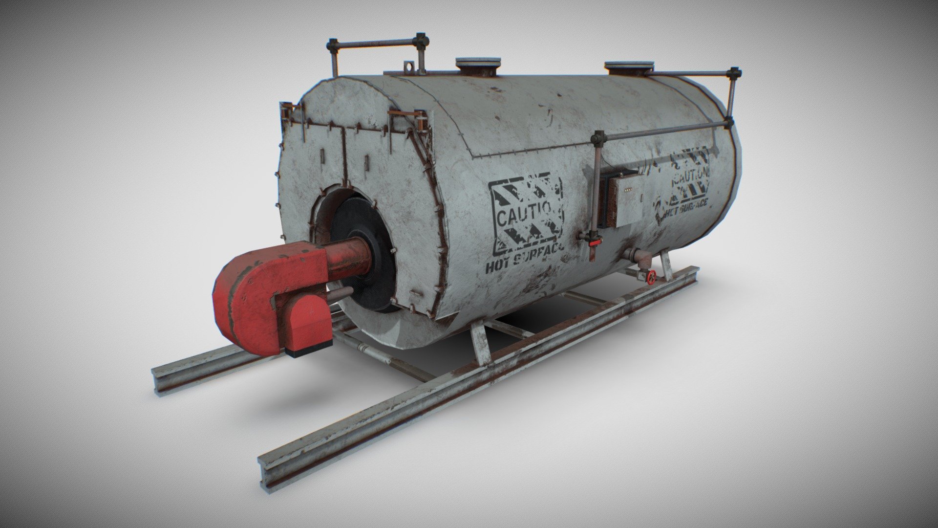 An industrial boiler, part of a bigger environment 3d model