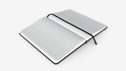 Notebook hardcover with strap open