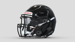 Riddell SpeedFlex  Football Helmet hat, cap, football, speed, sports, equipment, american, strap, safety, team, mask, facemask, official, superbowl, protect, riddell, game, 3d, helmet, sport, black