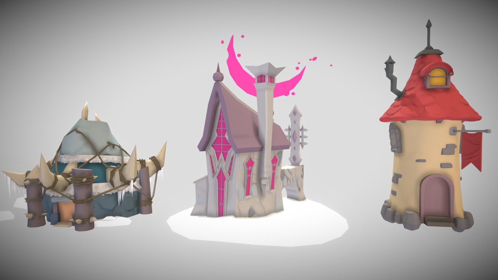 3 drafts for 40 mins

Third object -  Tower with red roof is a copy of 3d model this guy 3dEX - link on his channel down below
https://www.youtube.com/channel/UC0InhTEH5giQYPaTp69z-7g - Fourth HM XYZ - 3 detailed colored drafts - Download Free 3D model by Andrew (@nimzuk) 3d model