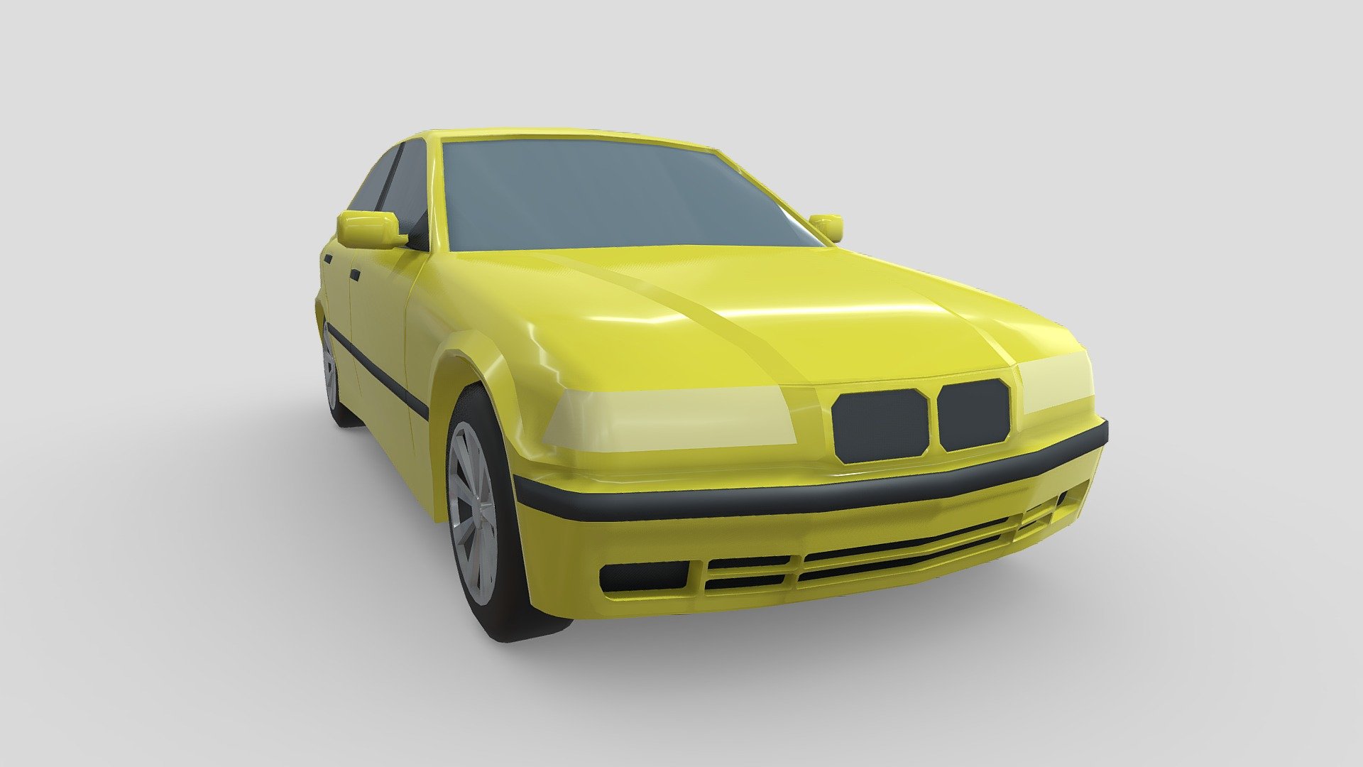 BMW E36 low poly, game ready model 3d model
