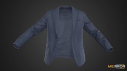 [Game-Ready] Navy Suit Jacket suit, topology, style, fashion, jacket, stylish, ar, fabric, casual, low-poly, photogrammetry, lowpoly, 3dscan, gameasset, basic, navy, gameready, casual-fashion, noai, fahsion-scan