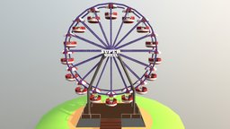 Ferris Wheel wheel, food, circus, exterior, fun, architectural, crazy, equipment, rollercoaster, public, playground, hamburger, funpark, carnival, attraction, ferriswheel, cabins, funny, amusment