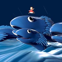 Ponyo Fan Art  (VR) film, fish, fanart, vr, ghibli, movie, waves, feelings, moviecontest-animated-final, ponyo, girl, gameart, animation, anime