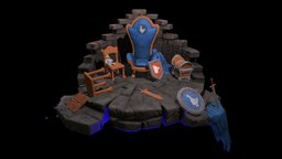 Stylized Throne Diorama room, throne, diorama, jan, zbrush, stylized, diorama3d